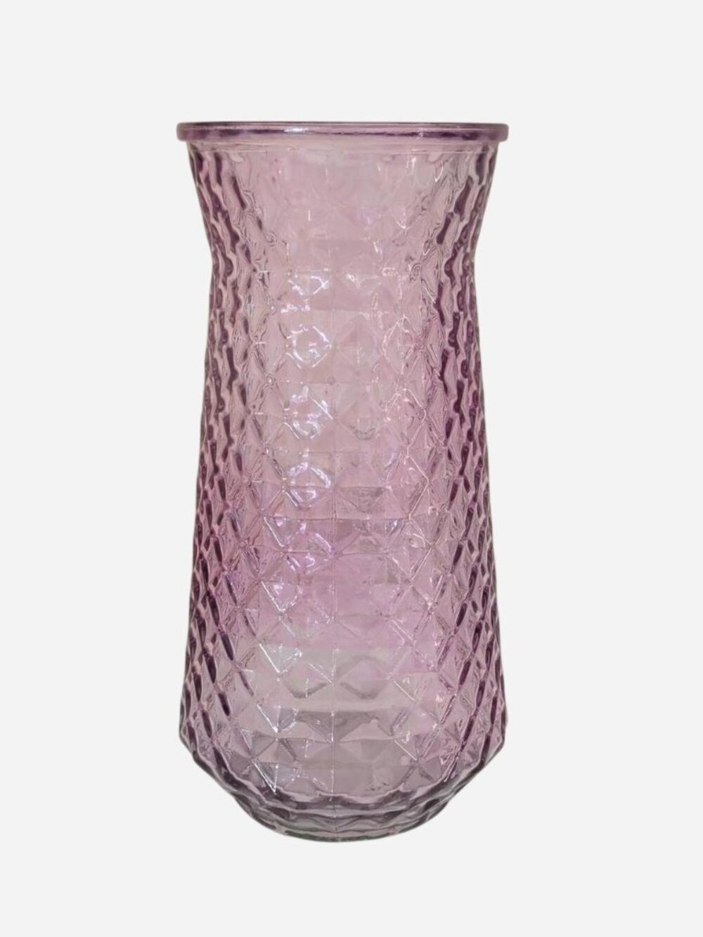 Paula Vintage DPS Diamond Pineapple Light Purple Textured Art Glass Vase